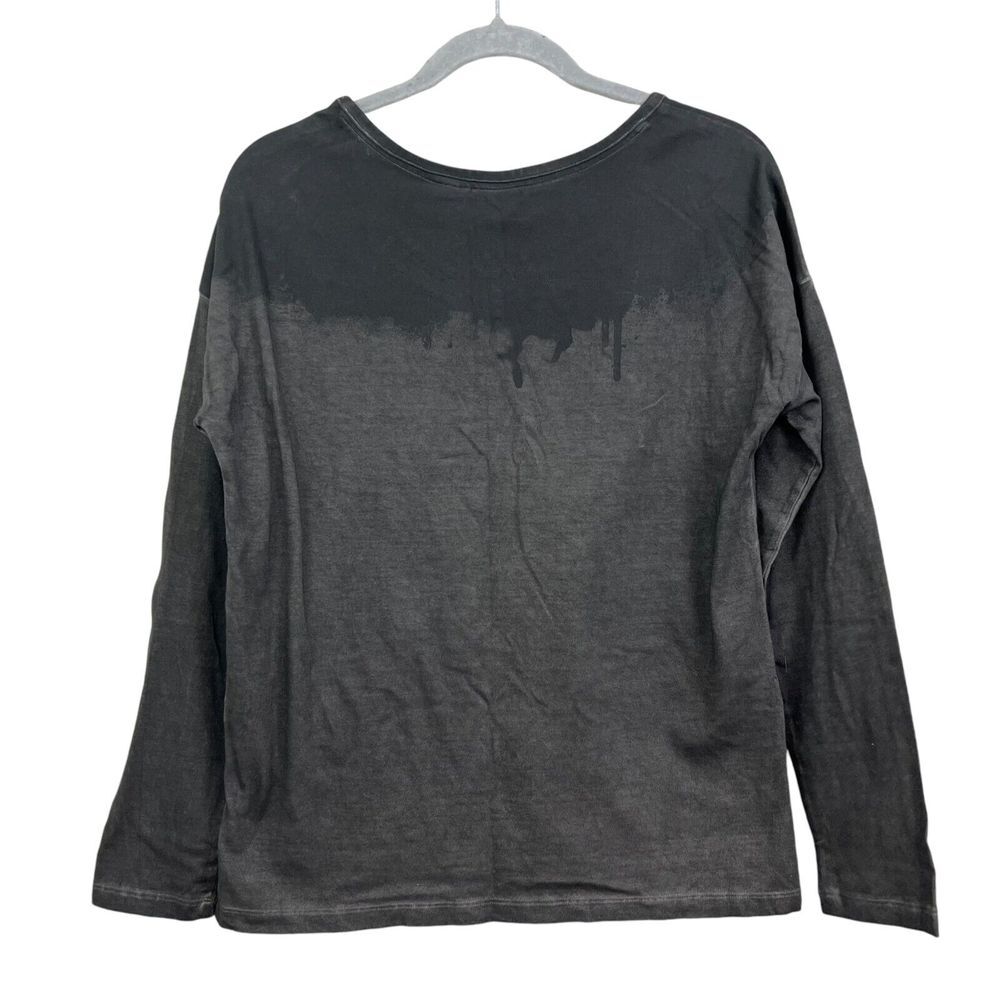 Harley Davidson Womens T Shirt Slim Fit Crew Neck Hi Low Hem Black Grey Sz S* — image 4 of 5